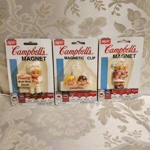 Vintage 90's Campbell's Soup Kids Magnets & Clip